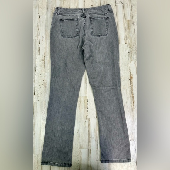 L.L. Bean BeanFlex Jeans Womens 14 M/T Gray Denim Stretch Fit Straight Leg - Picture 9 of 11